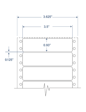 3.5x0.93 SHEETED FAN FOLD EDP LABELS w/Perf