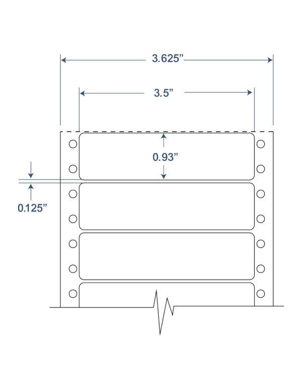 3.5x0.93 SHEETED FAN FOLD EDP LABELS w/Perf