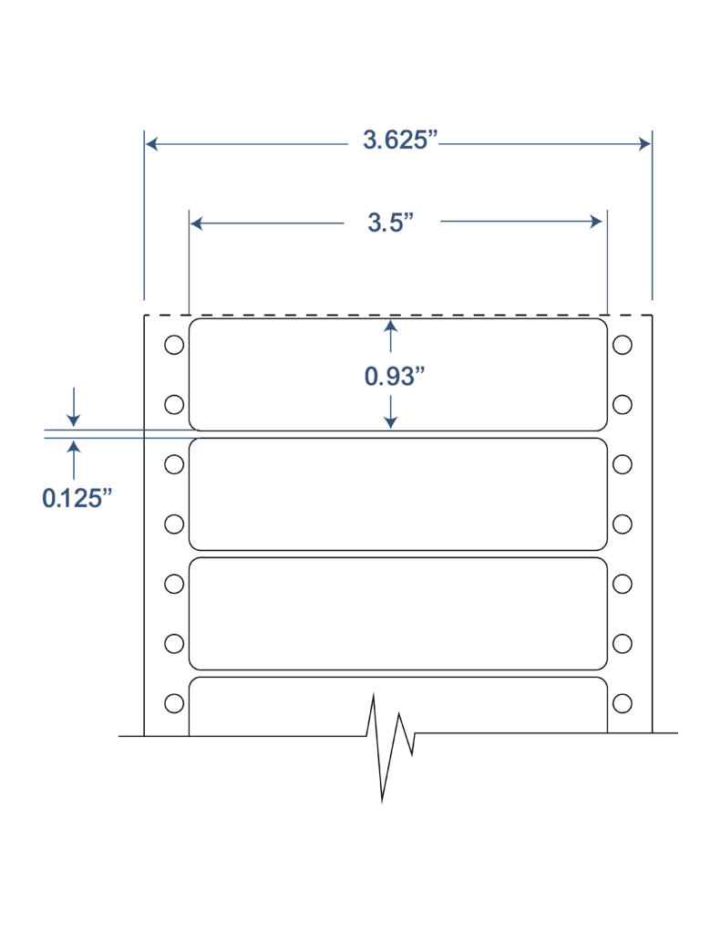 3.5x0.93 SHEETED FAN FOLD EDP LABELS w/Perf