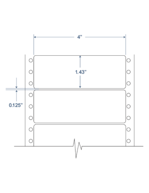 4x1.43 SHEETED FAN FOLD EDP LABELS