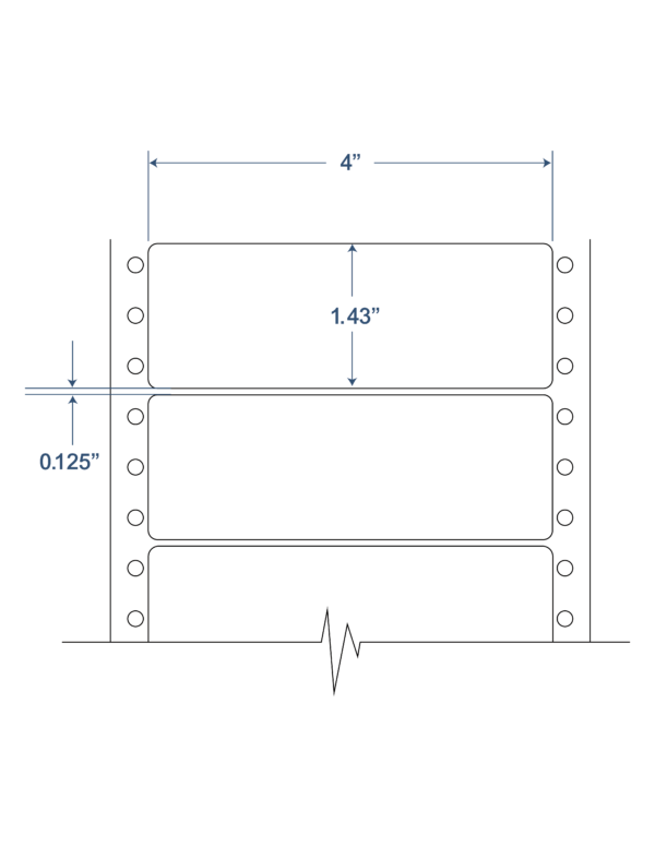4x1.43 SHEETED FAN FOLD EDP LABELS