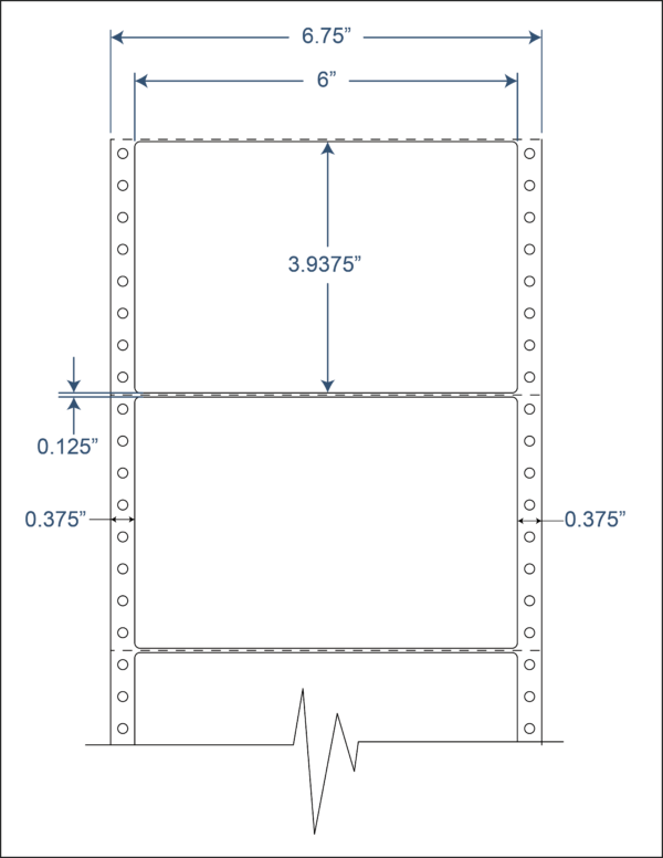 6x3.93 SHEETED FAN FOLD EDP LABELS w/Perf