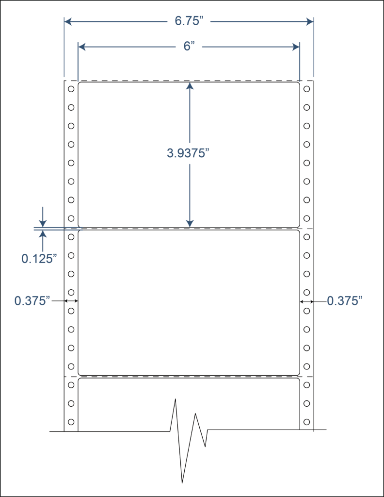 6x3.93 SHEETED FAN FOLD EDP LABELS w/Perf