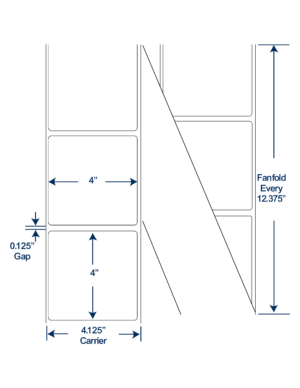 4x4 Direct Thermal Labels ROLLED - PERFED FAN FOLD