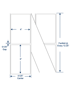 4x6 Direct Thermal Labels ROLLED - PERFED FAN FOLD