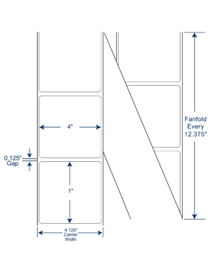 4x1 Thermal Transfer Labels FAN FOLD