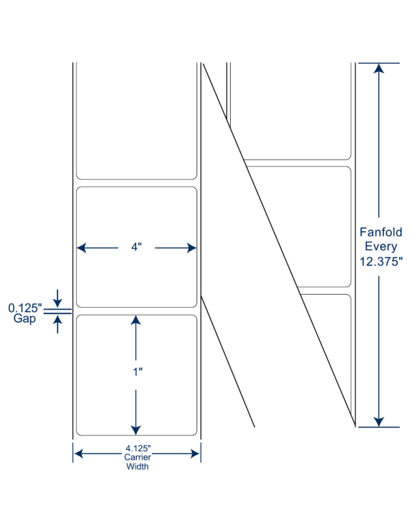 4x1 Thermal Transfer Labels FAN FOLD