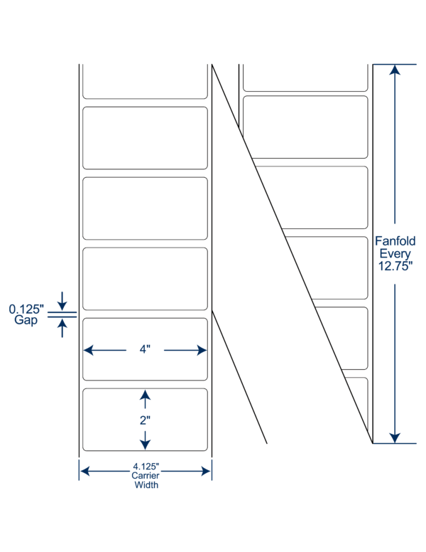 4x2 Thermal Transfer Labels FAN FOLD