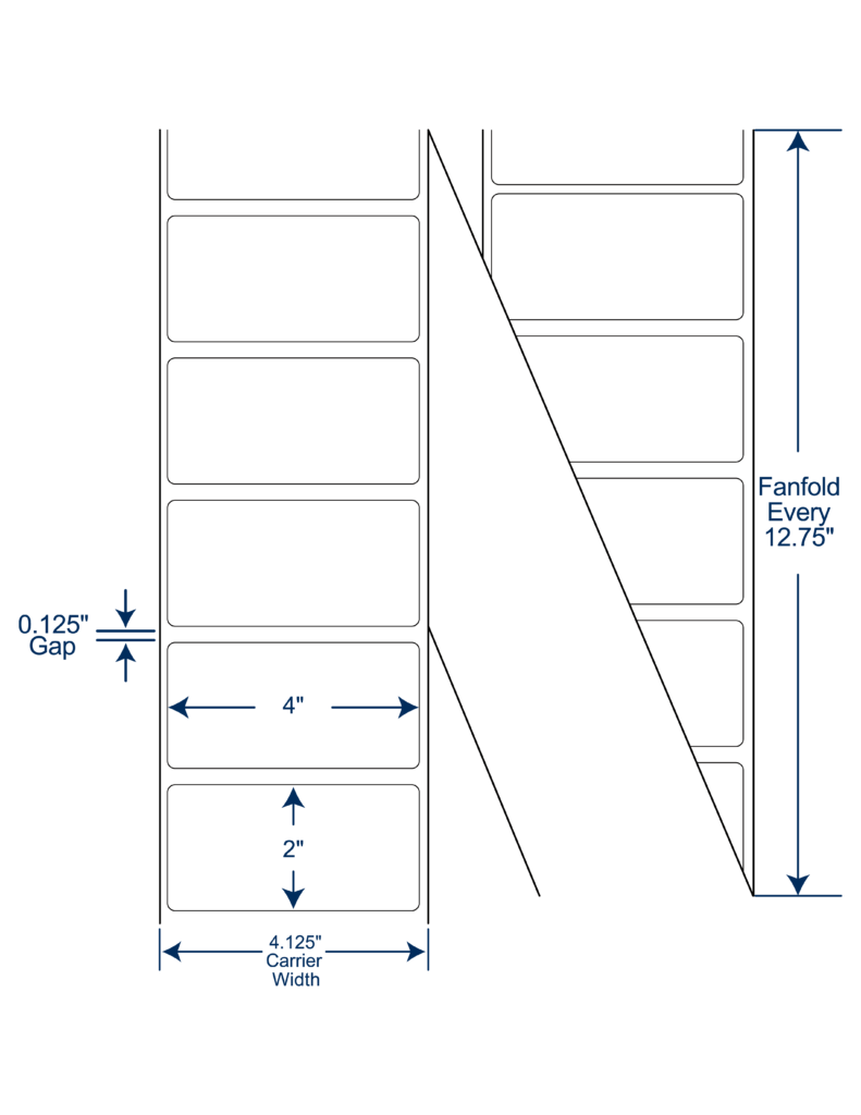 4x2 Thermal Transfer Labels FAN FOLD