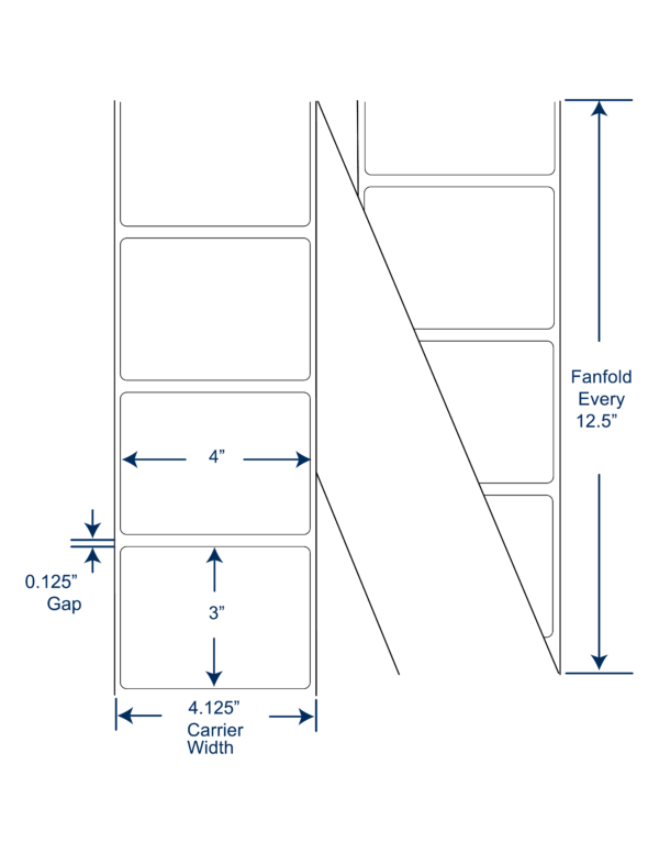 4x3 Thermal Transfer Labels FAN FOLD