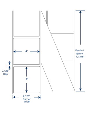 4x4 Thermal Transfer Labels FAN FOLD