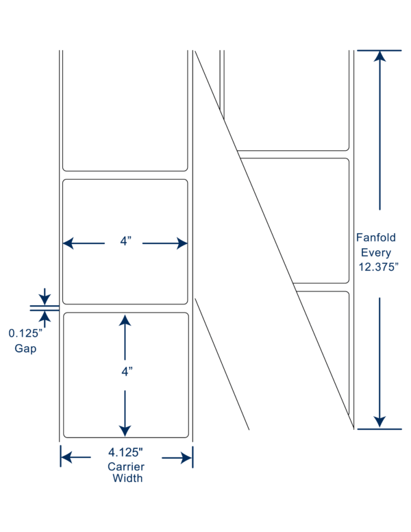 4x4 Thermal Transfer Labels FAN FOLD