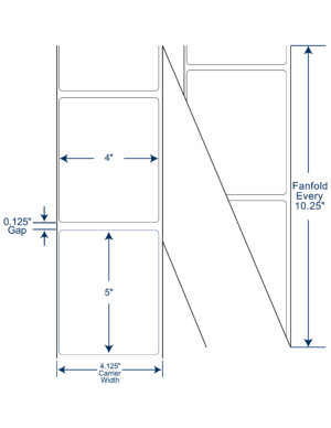 4x5 Thermal Transfer Labels FAN FOLD