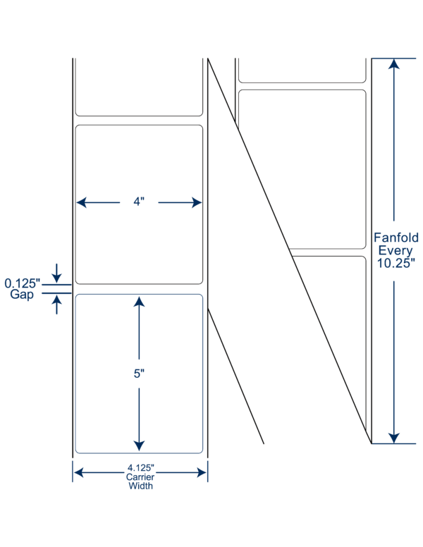 4x5 Thermal Transfer Labels FAN FOLD