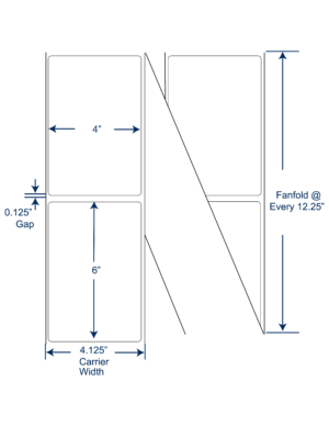 4x6 Thermal Transfer Labels FAN FOLD