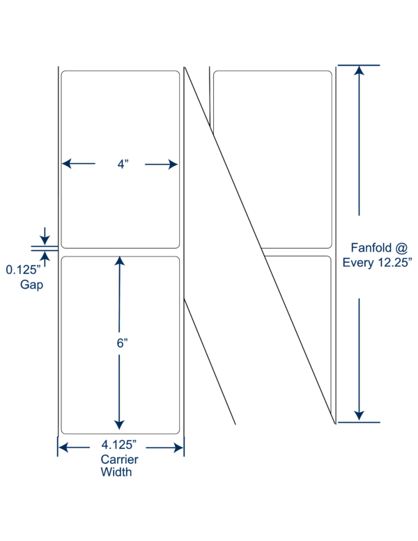 4x6 Thermal Transfer Labels FAN FOLD