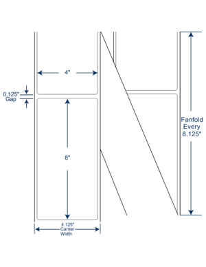 4x8 Thermal Transfer Labels FAN FOLD